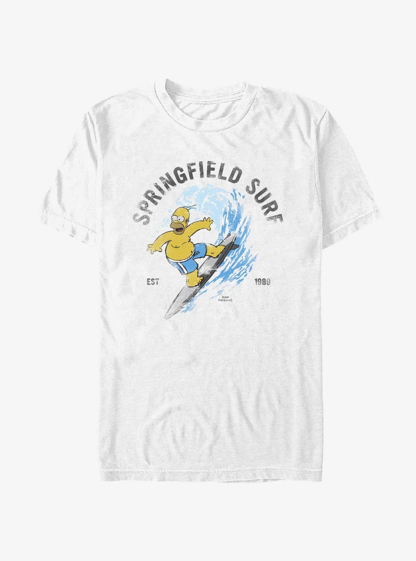 The Simpsons Springfield Surf T-Shirt, WHITE, hi-res