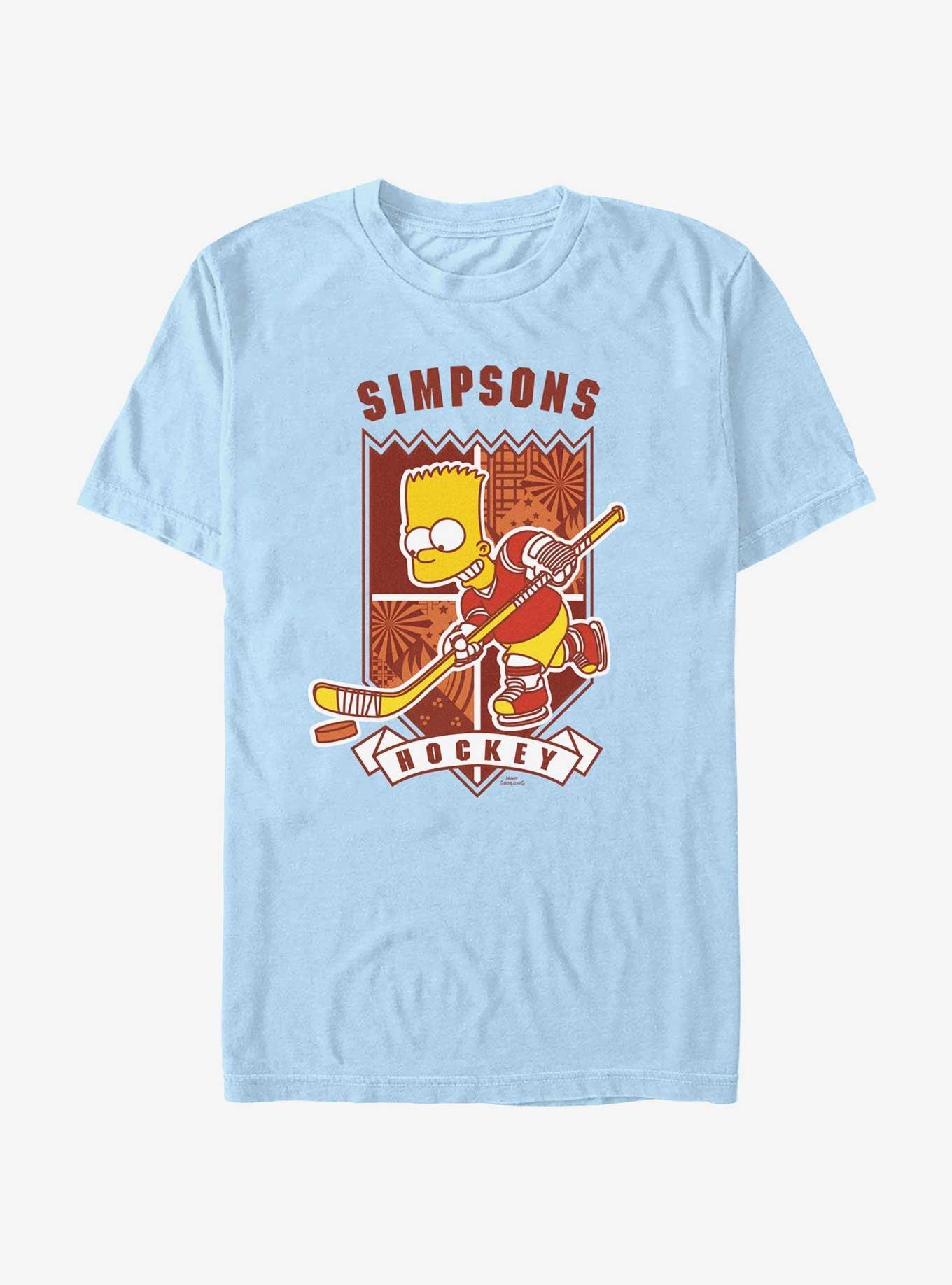 The Simpsons Hockey Crest T-Shirt, LT BLUE, hi-res