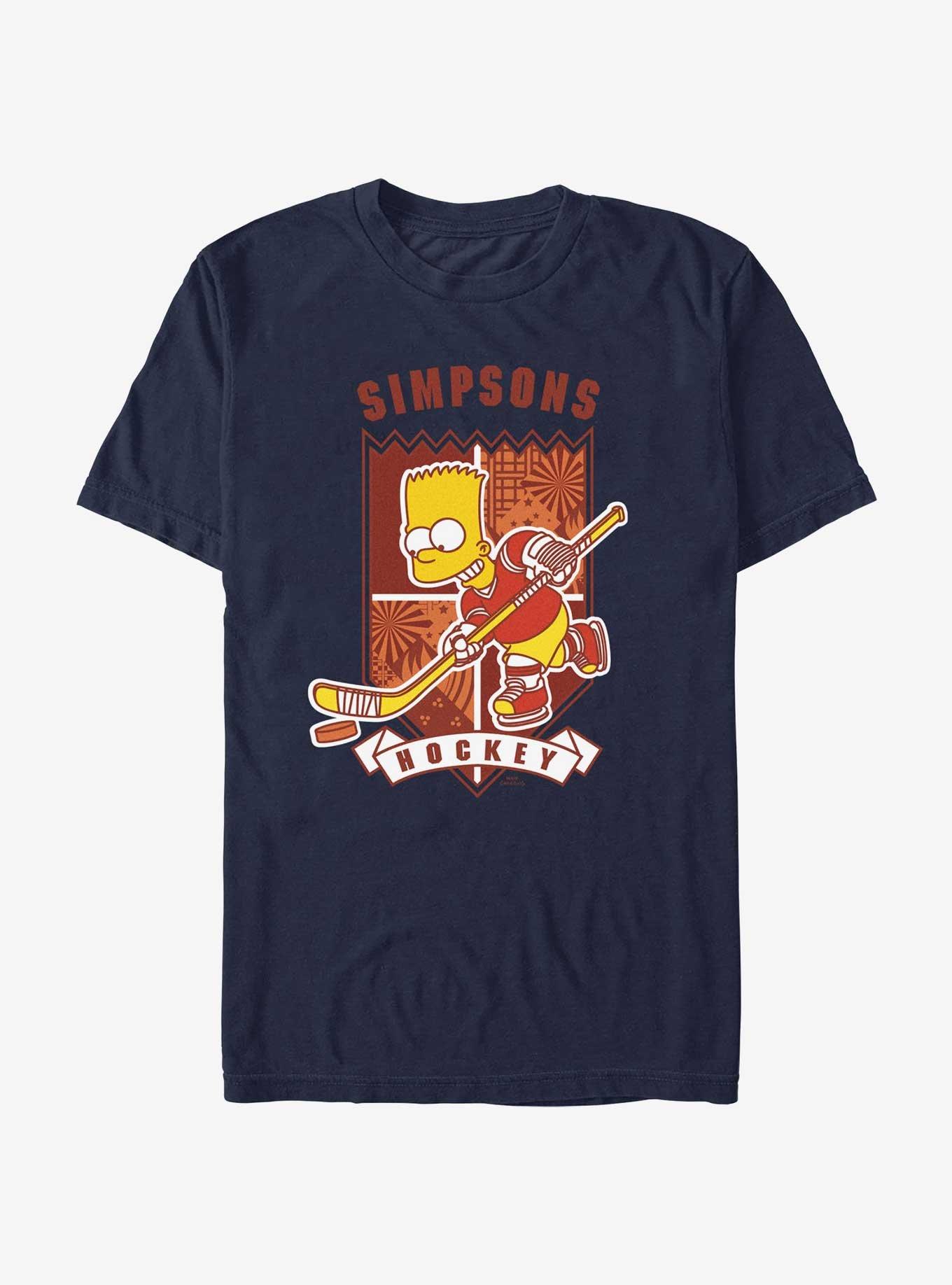 The Simpsons Hockey Crest T-Shirt, NAVY, hi-res