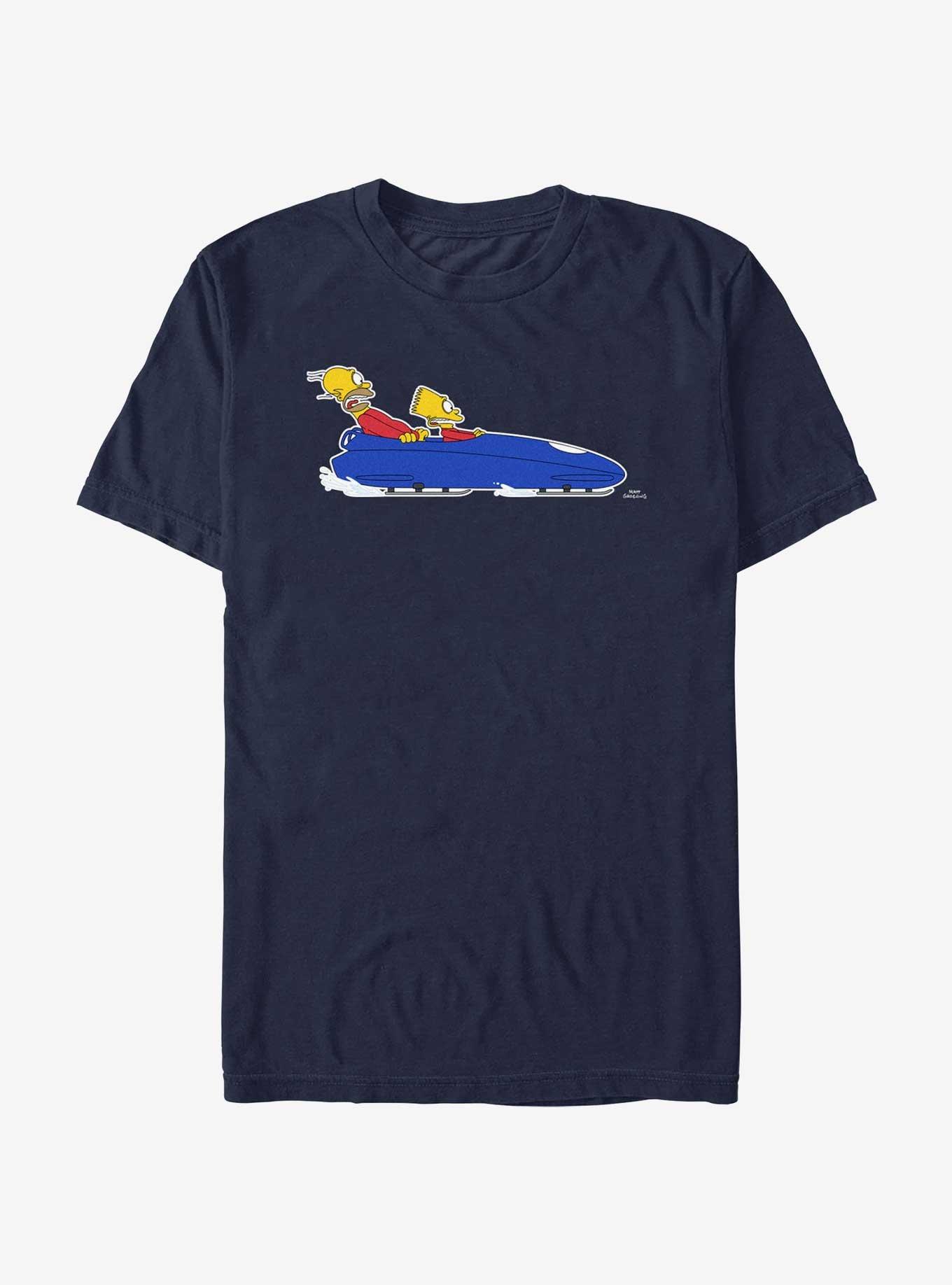 The Simpsons Bobsledding T-Shirt, NAVY, hi-res