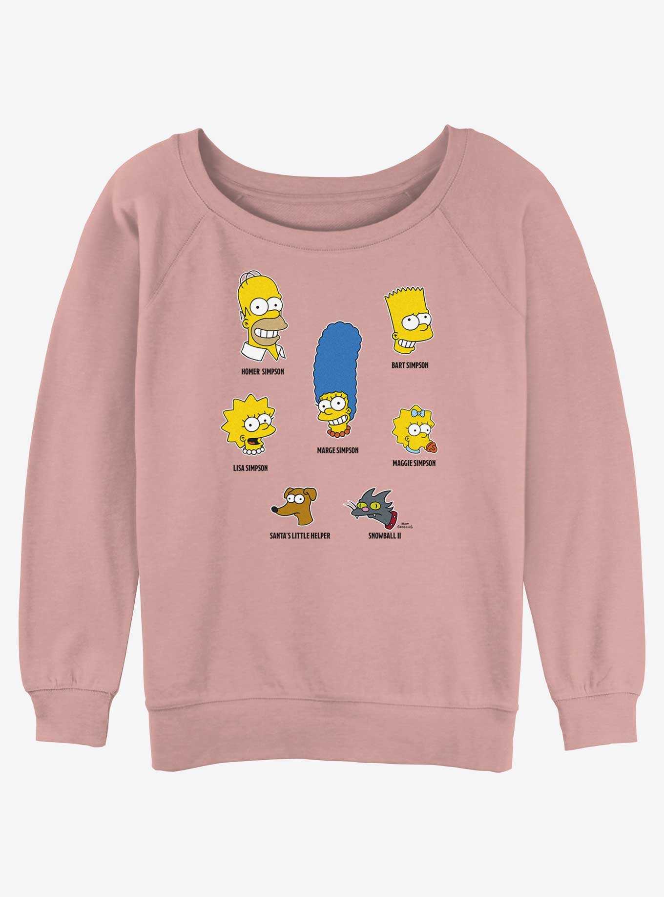 The Simpsons Family Faces Womens Slouchy Sweatshirt, , hi-res