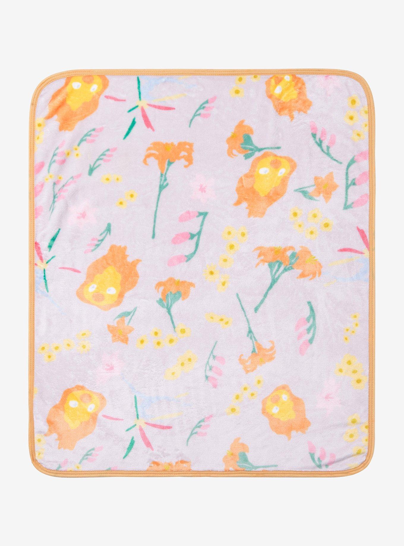 Studio Ghibli Howl's Moving Castle Calcifer Floral Allover Print Baby Blanket - BoxLunch Exclusive, , hi-res