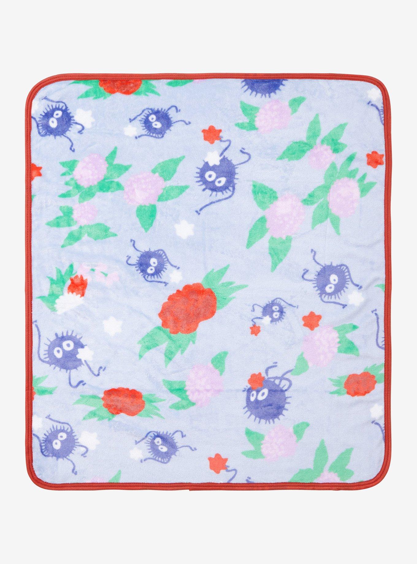 Studio Ghibli Spirited Away Soot Sprites Floral Allover Print Baby Blanket - BoxLunch Exclusive, , hi-res