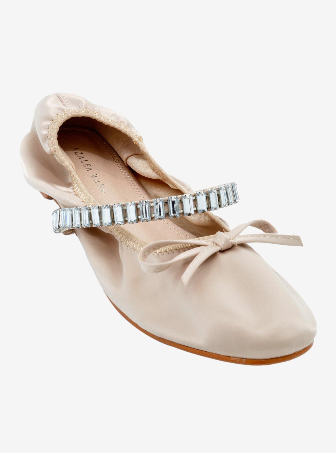 Azalea Wang Tan Diamante Flats