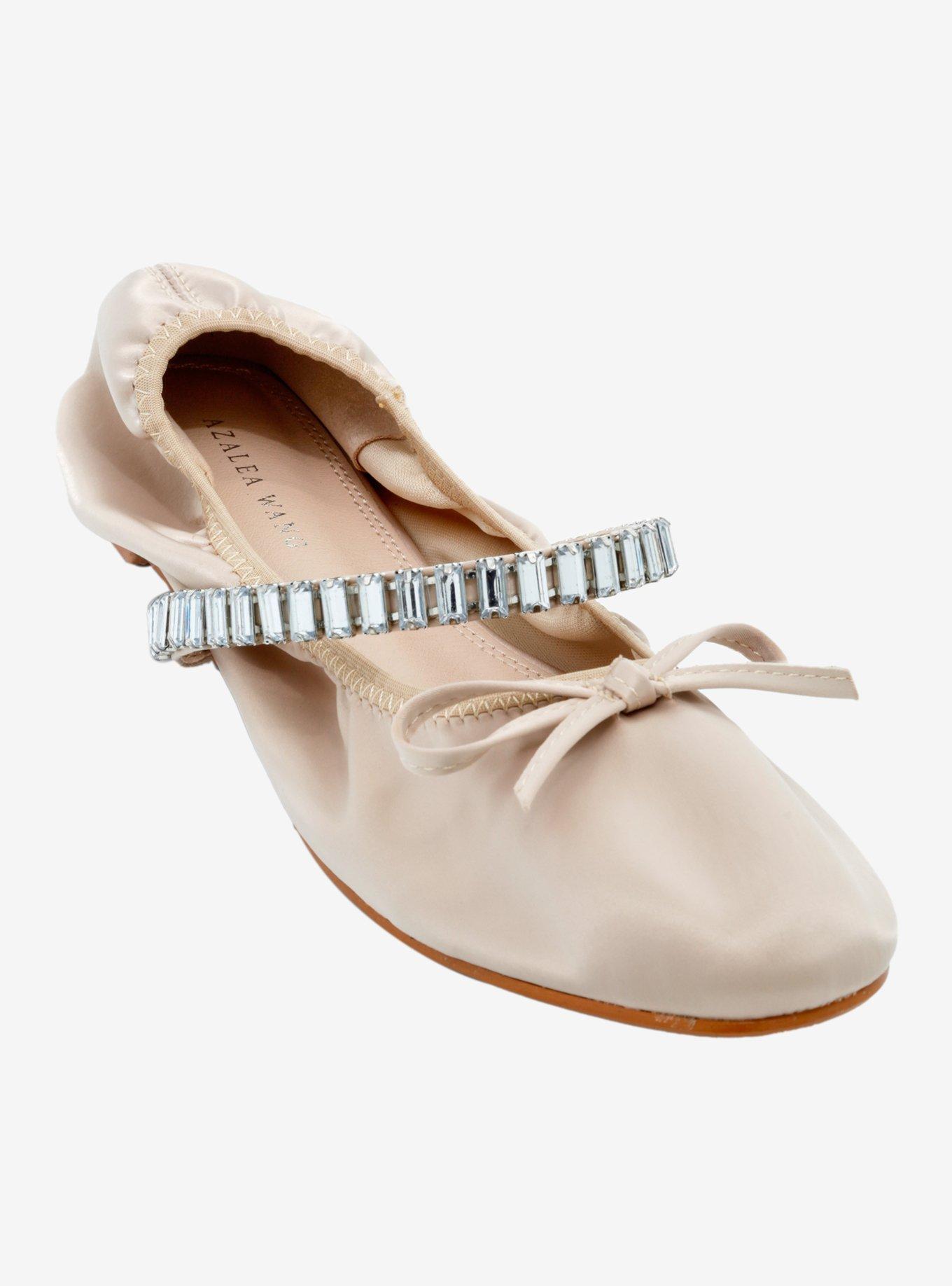 Azalea Wang Tan Diamante Flats, , hi-res