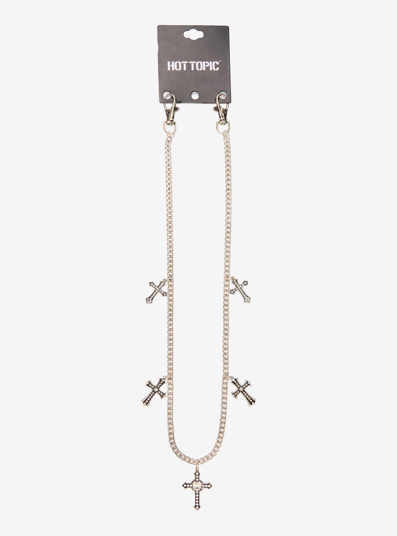 Silver Cross 24 Inch Wallet Chain | Hot Topic