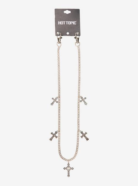 小物 silver cross 2 clip wallet chain Silver Cross 24 Inch Wallet Chain | Hot Topic