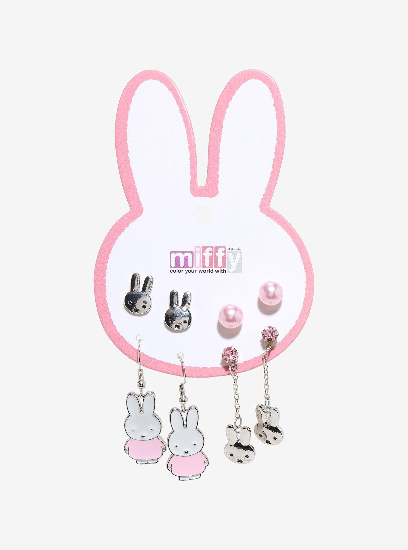 Miffy Pink Earring Set, , hi-res