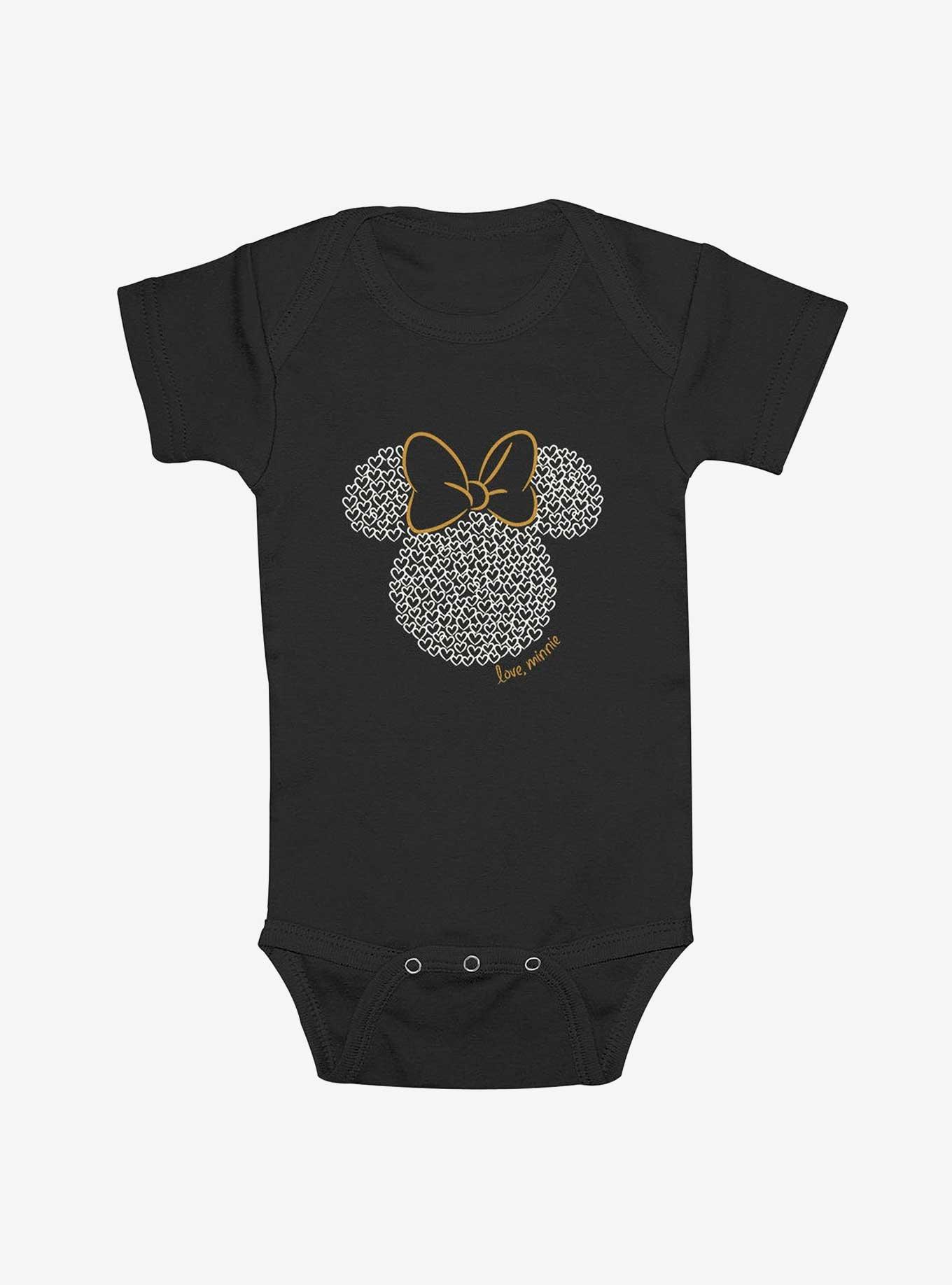 Disney Minnie Mouse Heart, Love Minnie Infant Bodysuit, BLACK, hi-res