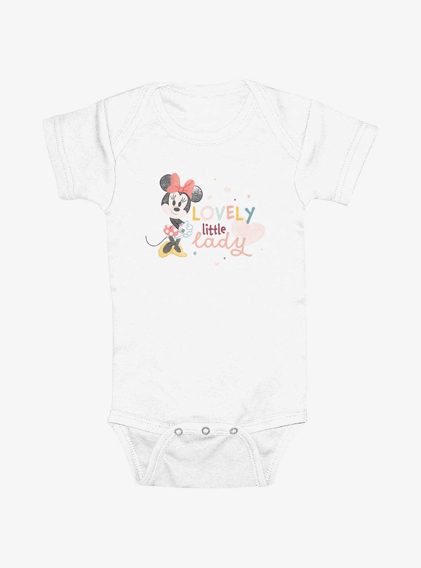 Disney Minnie Mouse Lovely Little Lady Infant Bodysuit, WHITE, hi-res