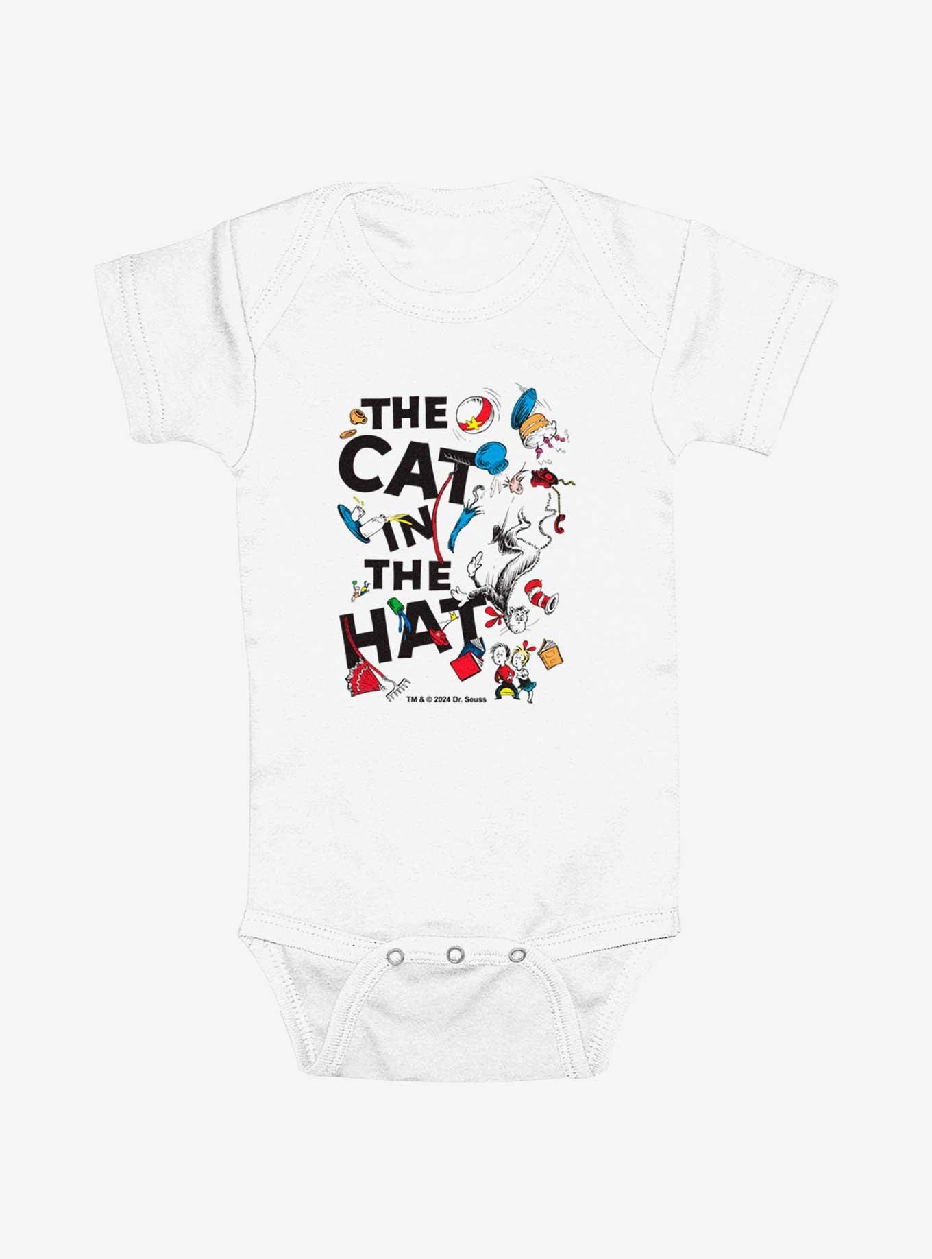 Dr. Seuss Cat In The Hat Scatter Infant Bodysuit, WHITE, hi-res