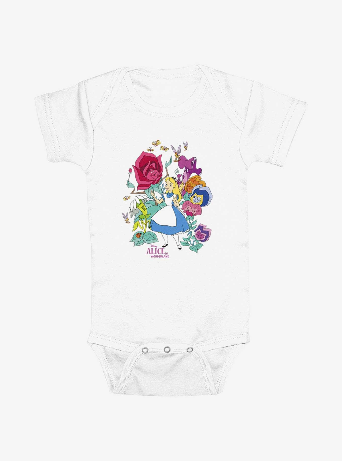 Disney Alice In Wonderland Classic Floral Forest Infant Bodysuit, WHITE, hi-res