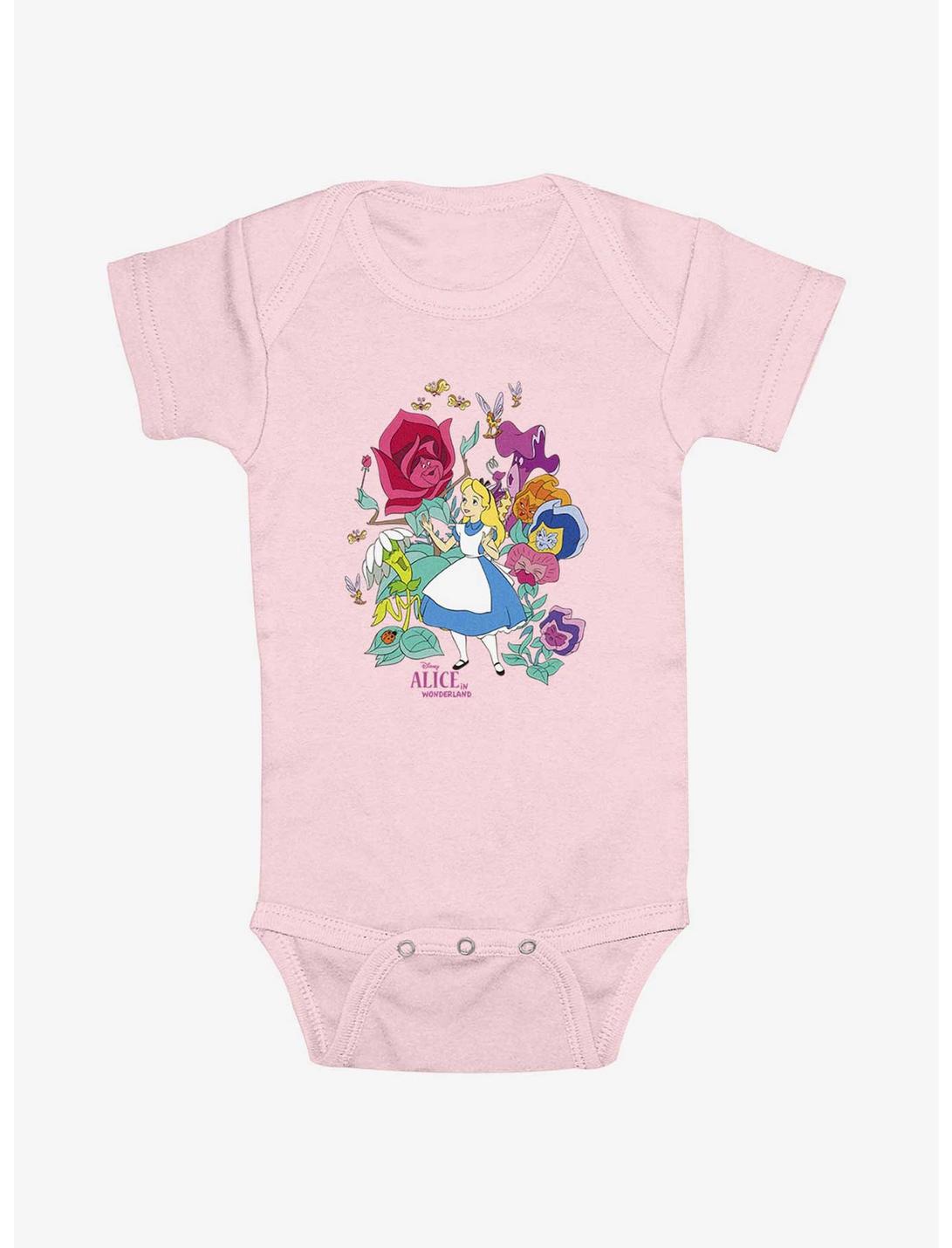 Disney Alice In Wonderland Classic Floral Forest Infant Bodysuit, LIGHT PINK, hi-res