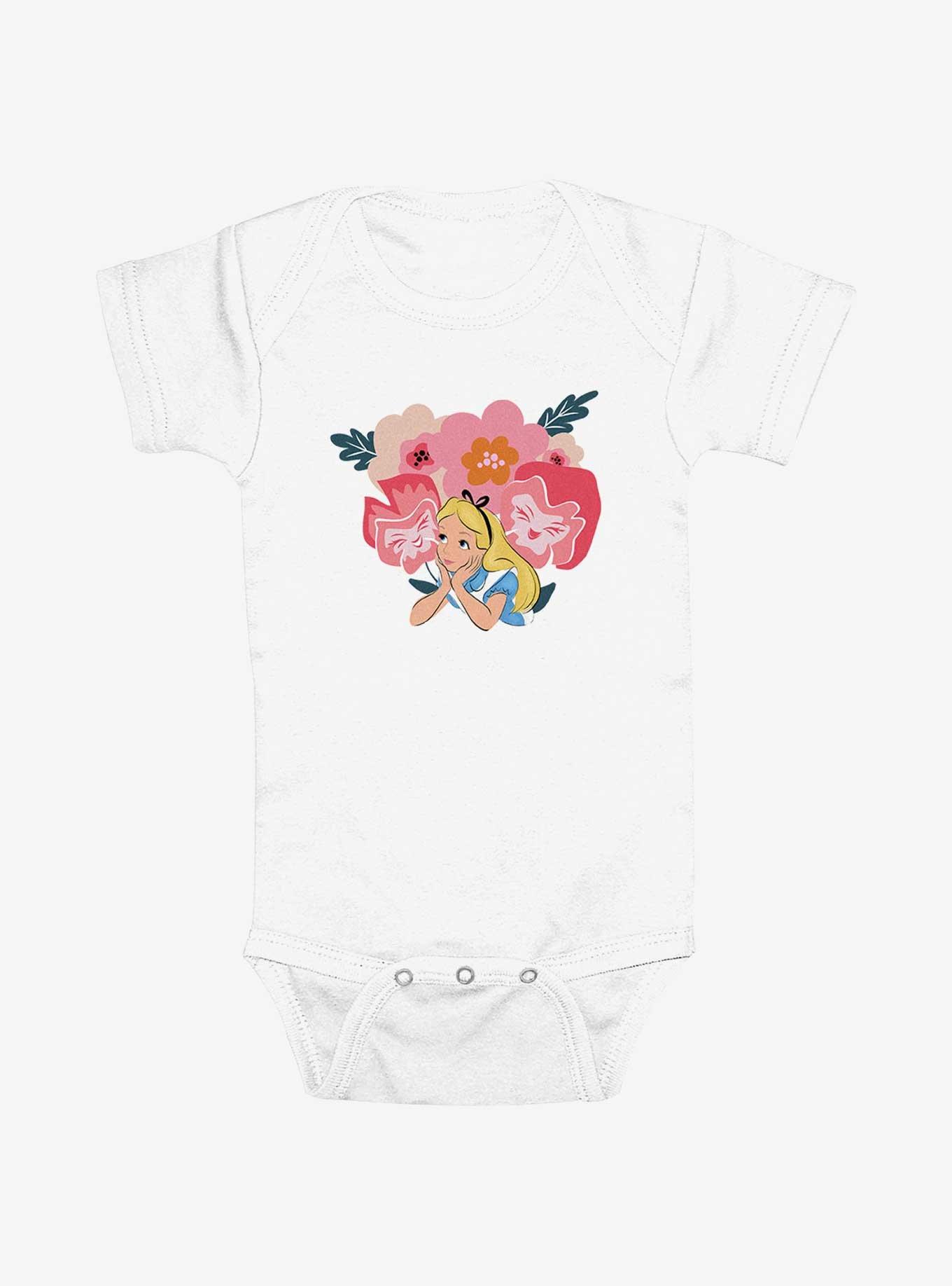 Disney Alice In Wonderland Flowers Infant Bodysuit, WHITE, hi-res