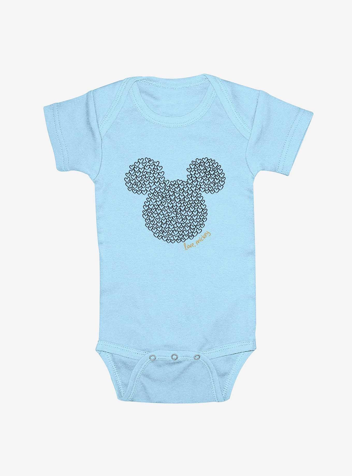 Disney Mickey Mouse Heart Fill Love, Mickey Infant Bodysuit, LT BLUE, hi-res