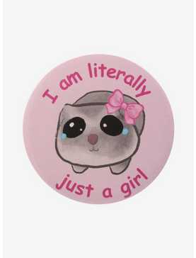 Just A Girl Crying Hamster 3 Inch Button, , hi-res