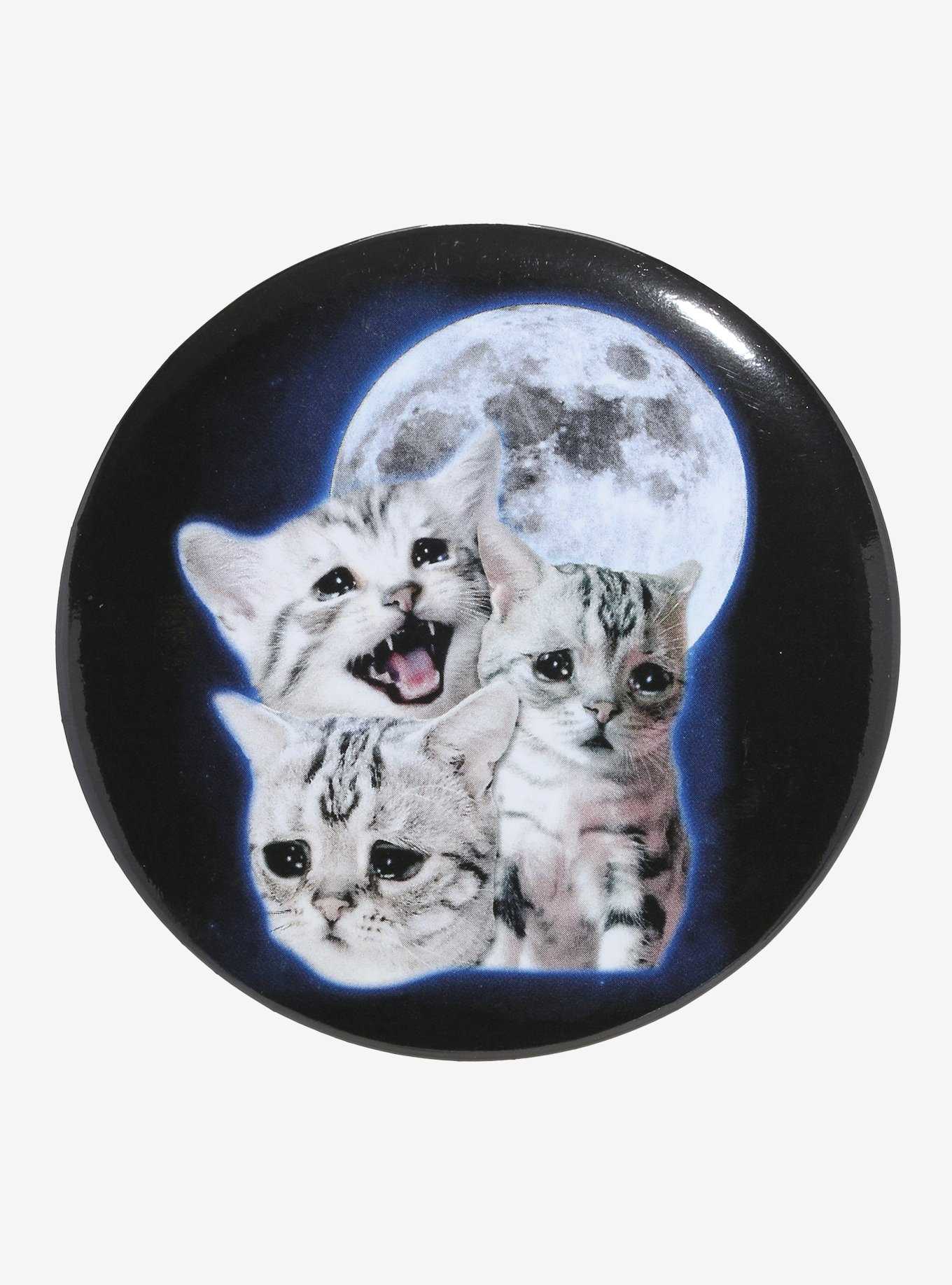 Crying Cat Trio Moon 3 Inch Button, , hi-res
