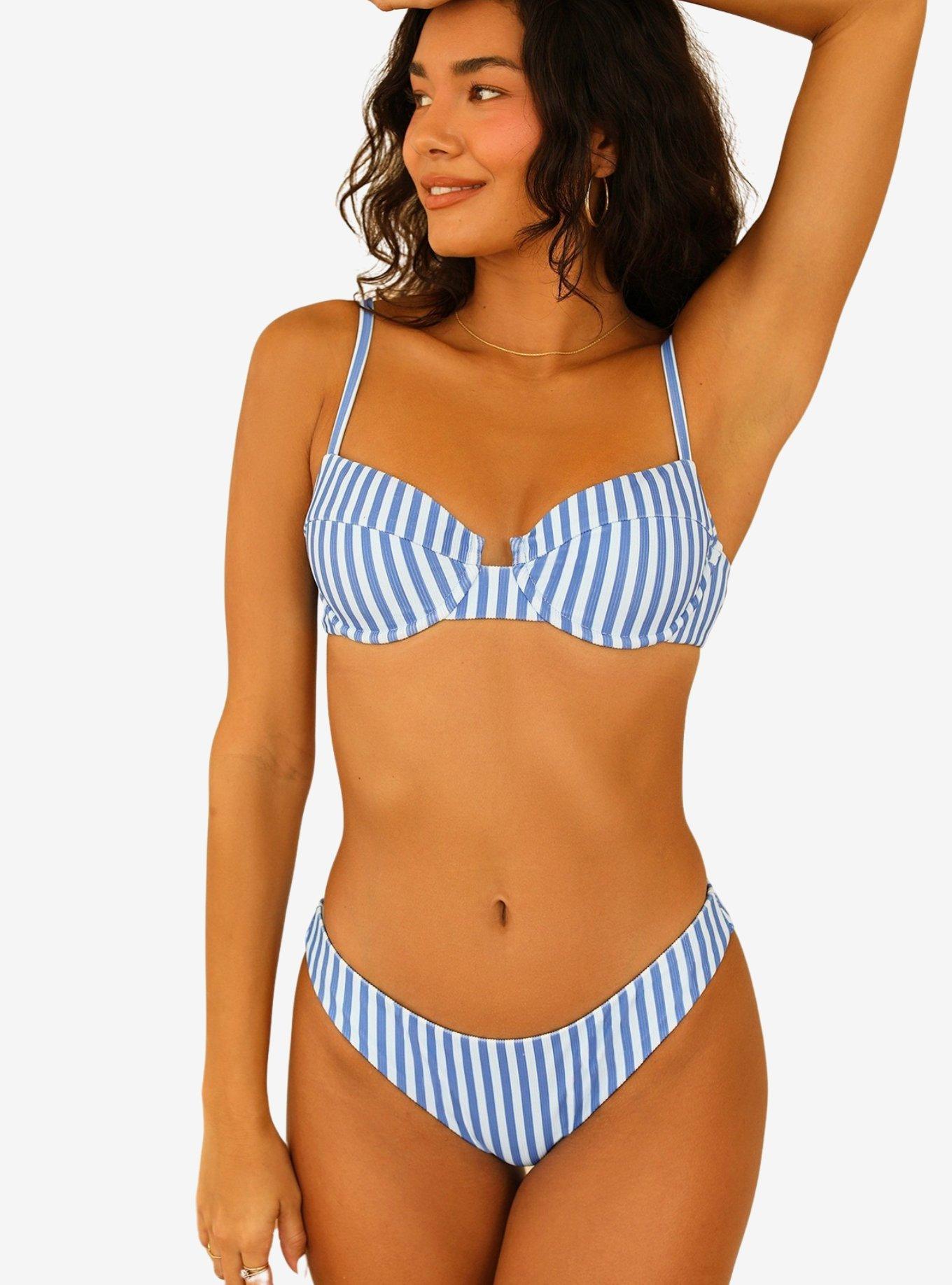 Dippin' Daisy's Gigi Swim Top Nantucket, BLUE STRIPE, hi-res