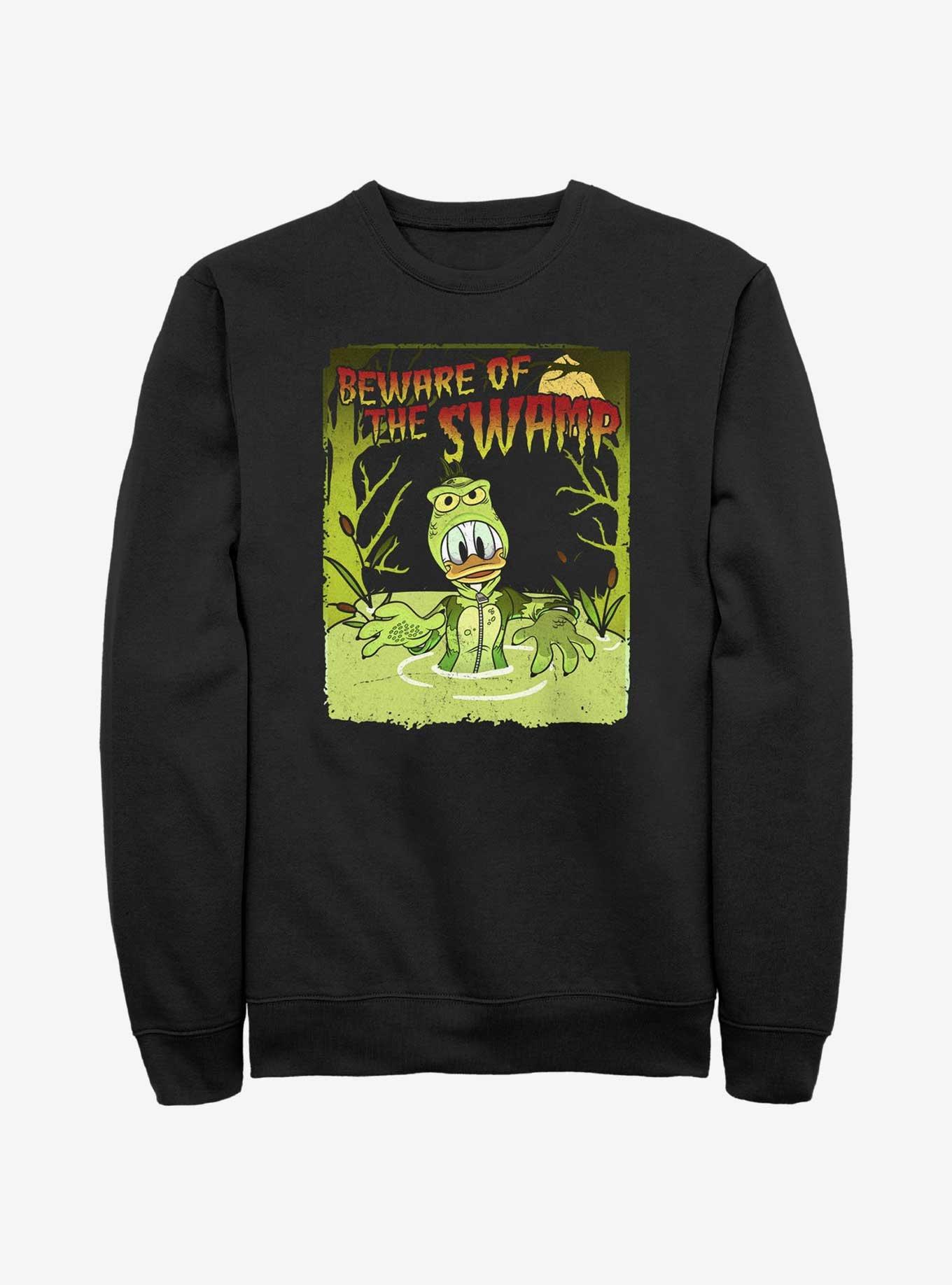 Disney Donald Duck Beware Of The Swamp Poster Sweatshirt, BLACK, hi-res