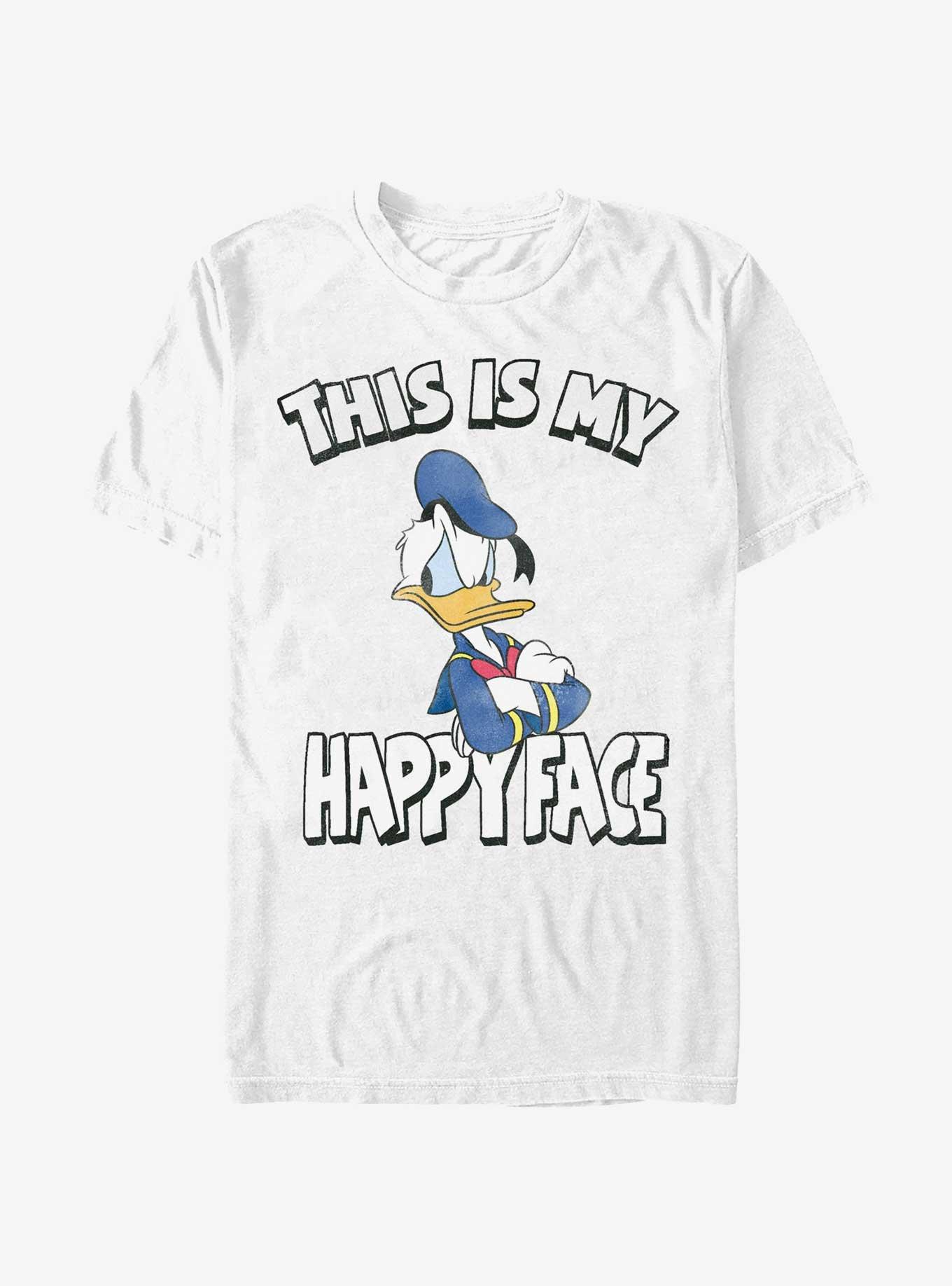 Disney Donald Duck This Is My Happy Face T-Shirt, WHITE, hi-res