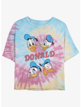 Disney Donald Duck Four Donalds Womens Tie-Dye Crop T-Shirt, , hi-res