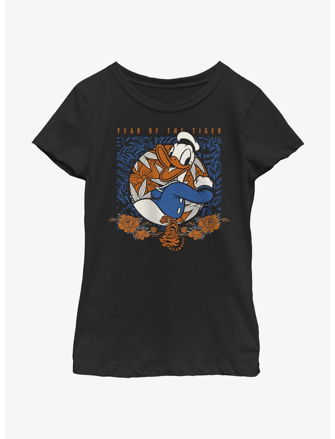 Disney Donald Duck Lunar Year Of The Tiger Youth Girls T-Shirt, BLACK, hi-res