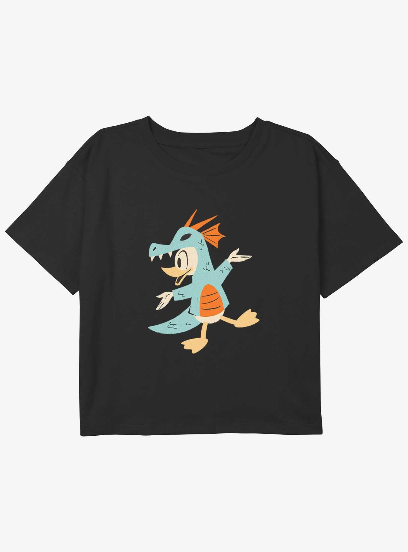 Disney Donald Duck Dragon Donald Youth Girls Boxy Crop T-Shirt, , hi-res