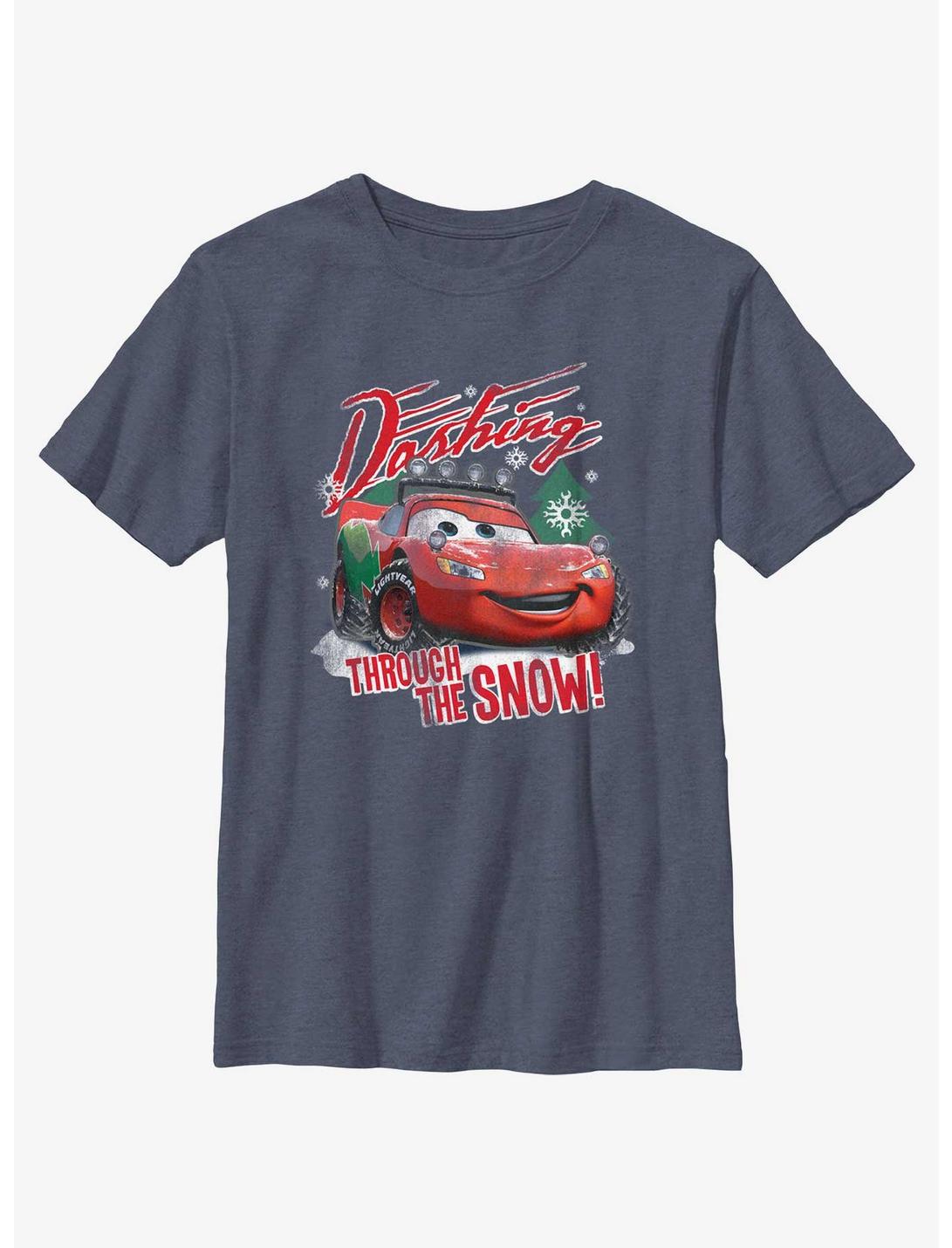 Disney Pixar Cars Dashing Through The Snow Youth T-Shirt, NAVY HTR, hi-res