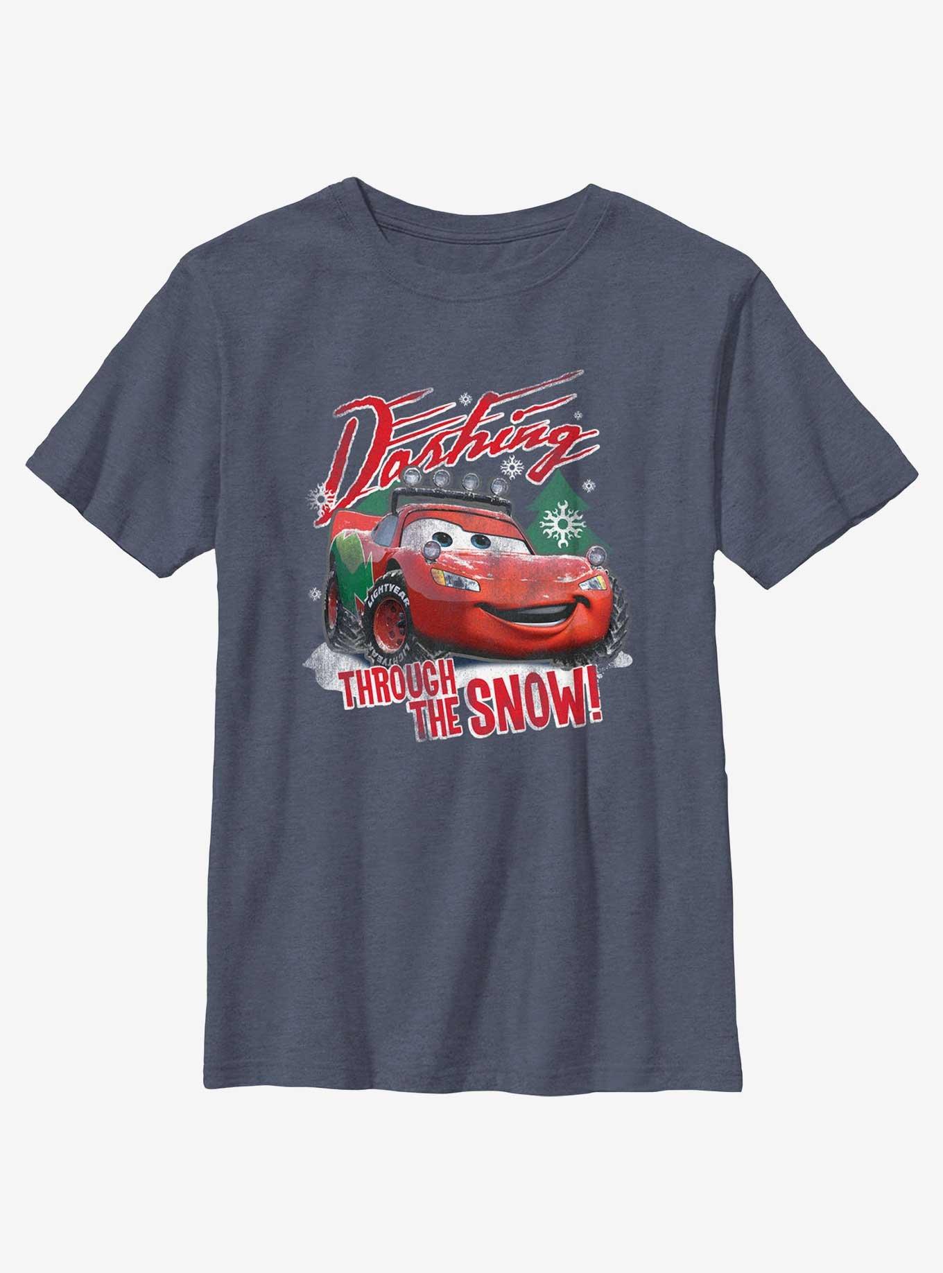 Disney Pixar Cars Dashing Through The Snow Youth T-Shirt, NAVY HTR, hi-res