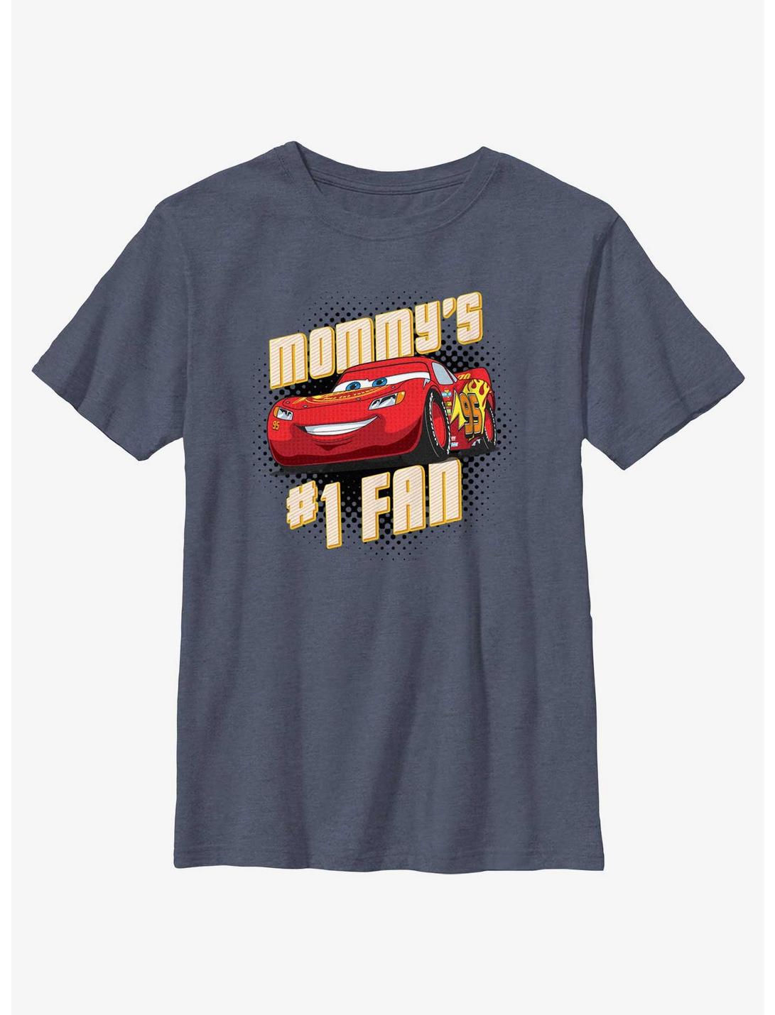 Disney Pixar Cars Mom's Number 1 Fan Youth T-Shirt, NAVY HTR, hi-res