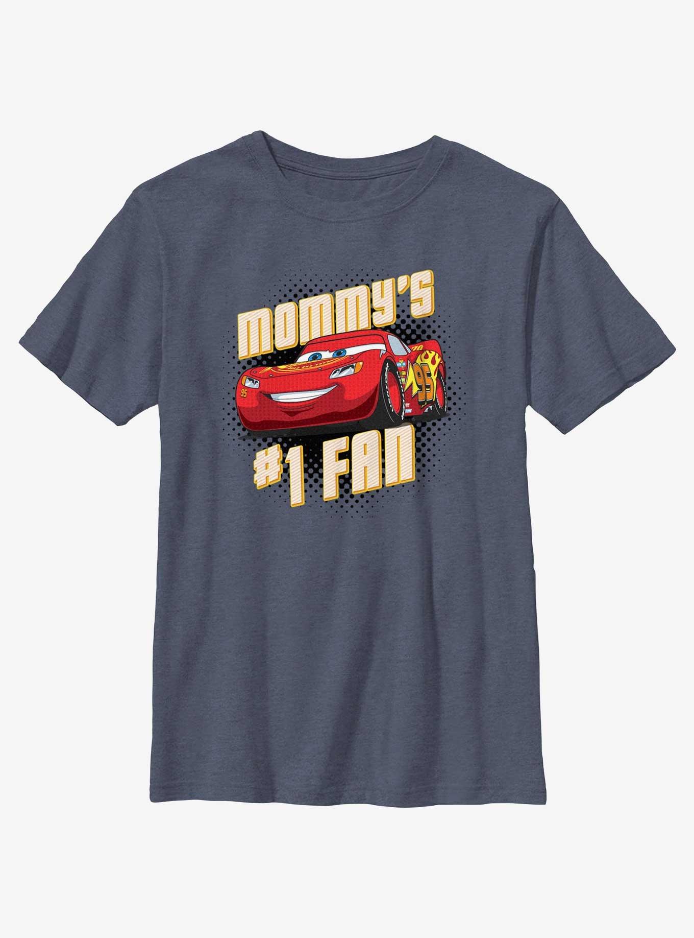 Disney Pixar Cars Mom's Number 1 Fan Youth T-Shirt, NAVY HTR, hi-res