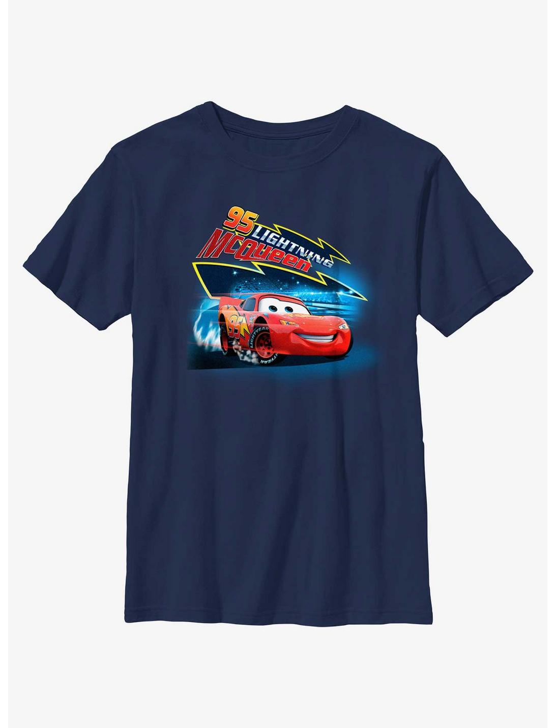 Disney Pixar Cars Blue Lightning Youth T-Shirt, NAVY, hi-res
