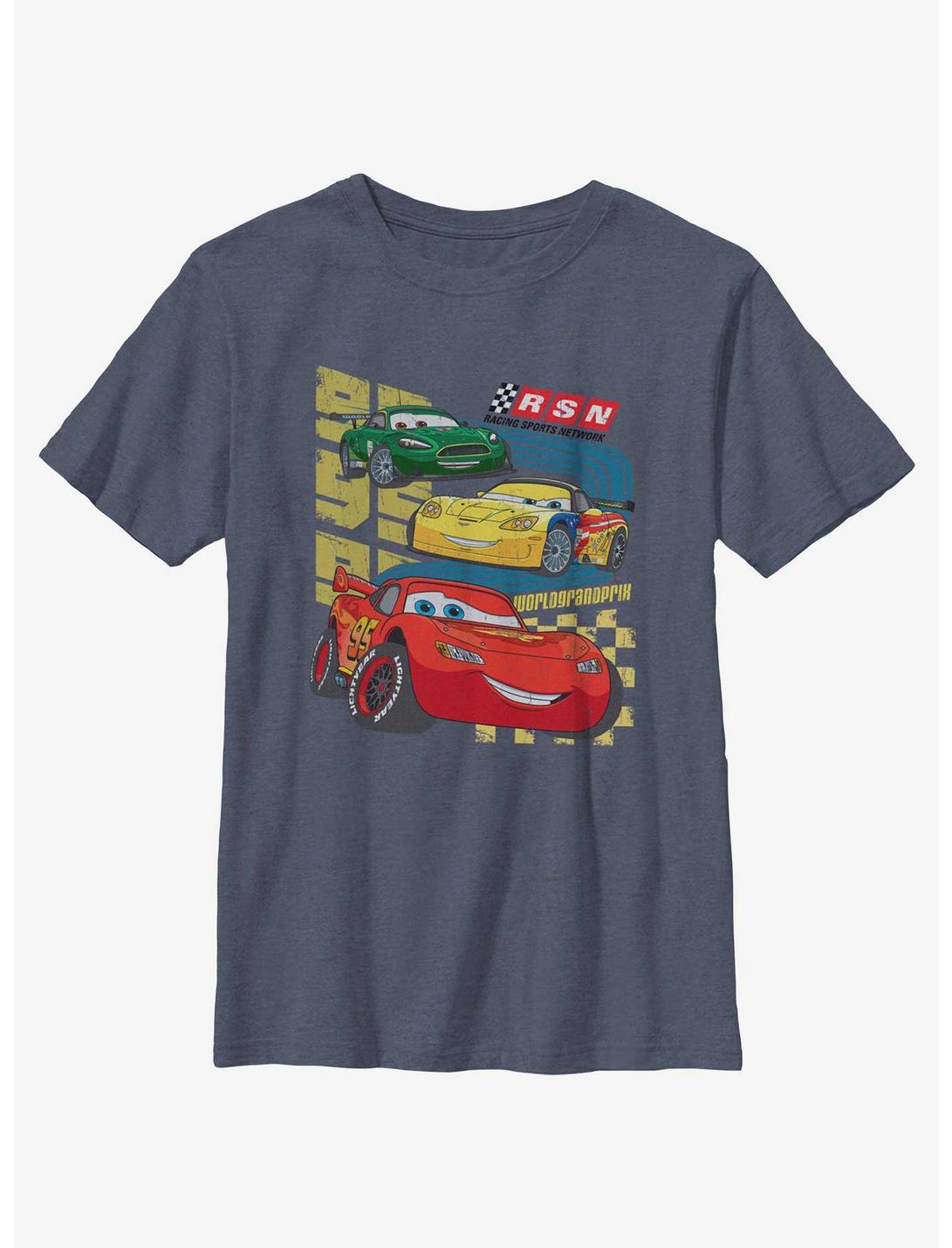 Disney Pixar Cars Follow The Tracks Youth T-Shirt, NAVY HTR, hi-res