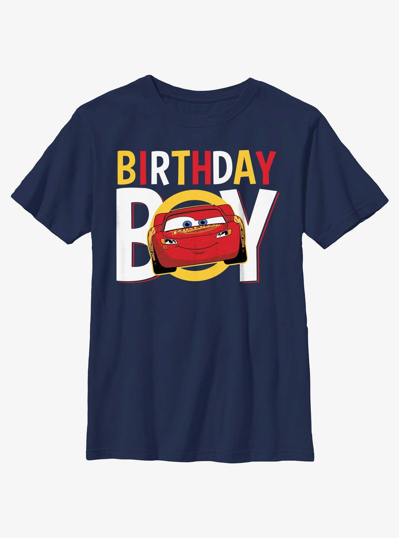 Disney Pixar Cars McQueen Birthday Boy Youth T-Shirt, NAVY, hi-res