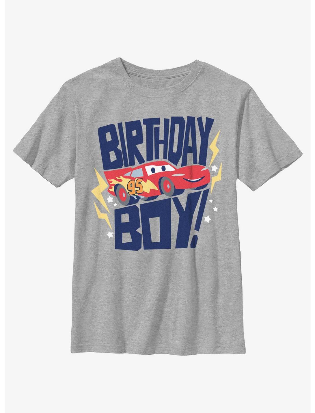 Disney Pixar Cars Lightning Birthday Boy Youth T-Shirt, ATH HTR, hi-res
