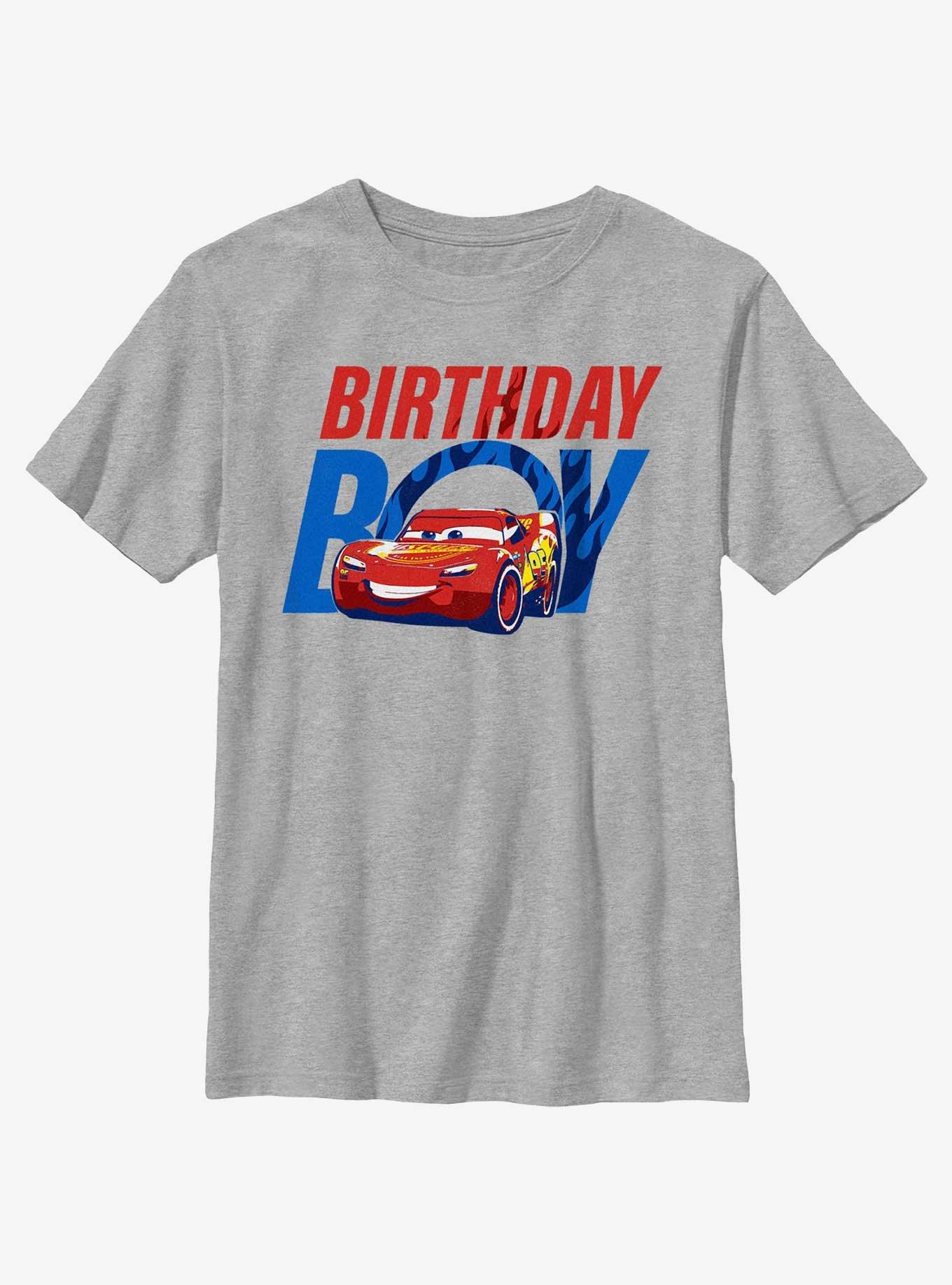 Disney Pixar Cars Lightning McQueen Birthday Boy Youth T-Shirt, ATH HTR, hi-res