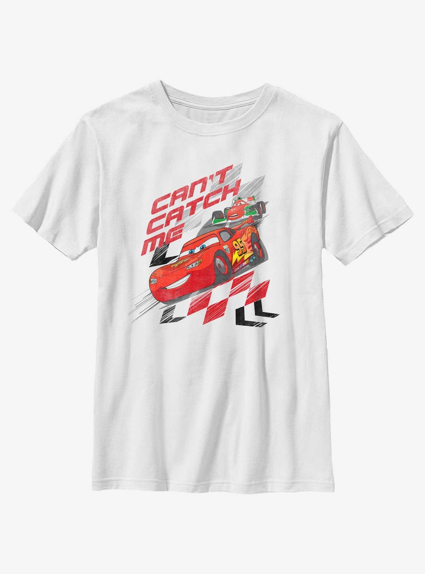 Disney Pixar Cars Can't Catch Me McQueen Youth T-Shirt, WHITE, hi-res