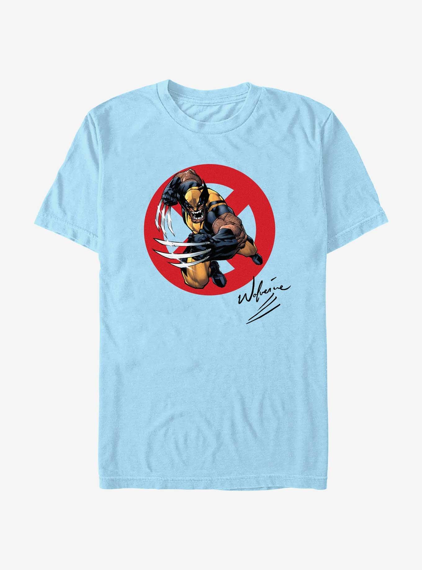 Marvel X-Men Wolverine Signature T-Shirt, LT BLUE, hi-res