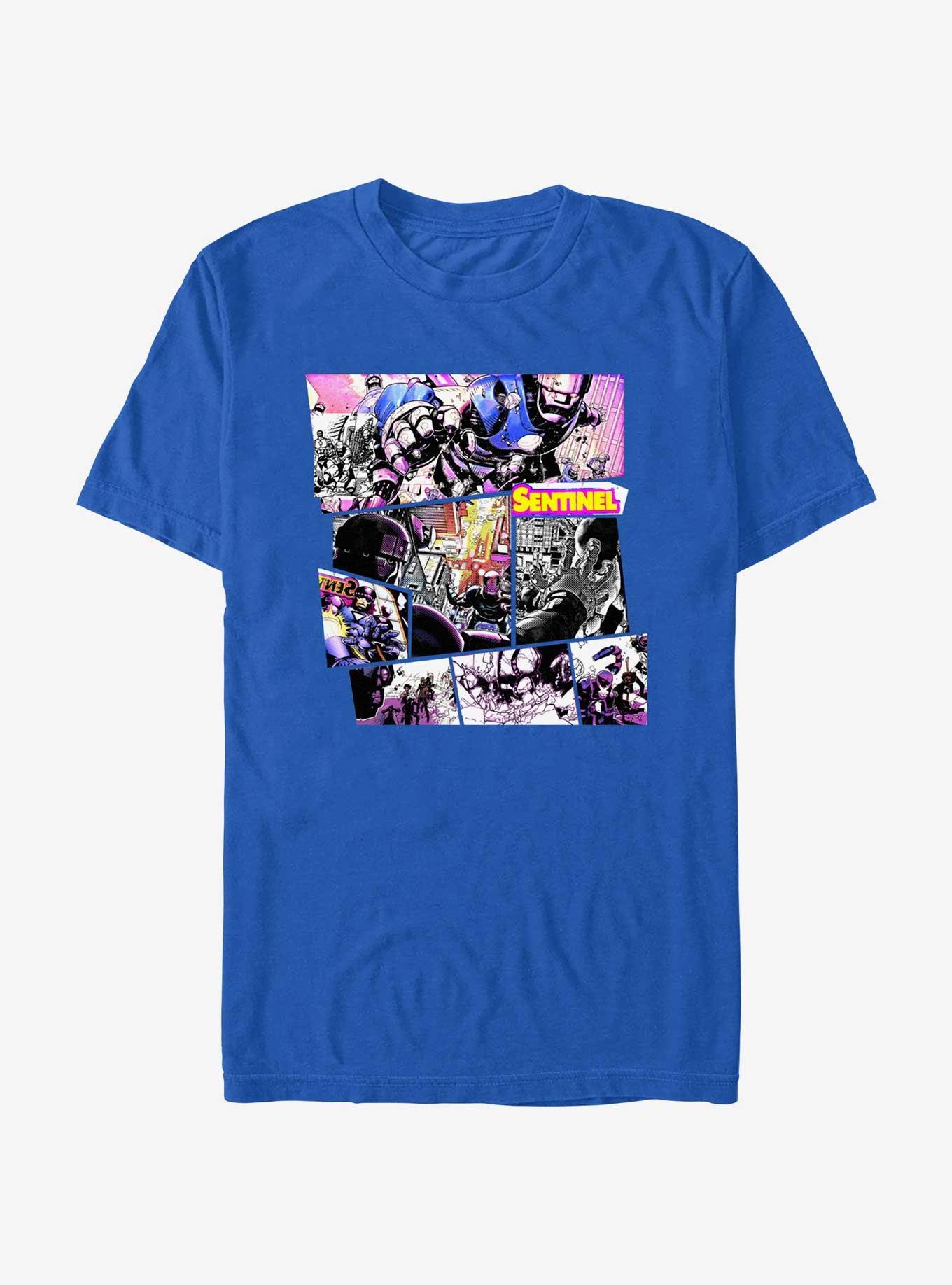 Marvel X-Men Sentinel Takeover Comic Strip T-Shirt, ROYAL, hi-res