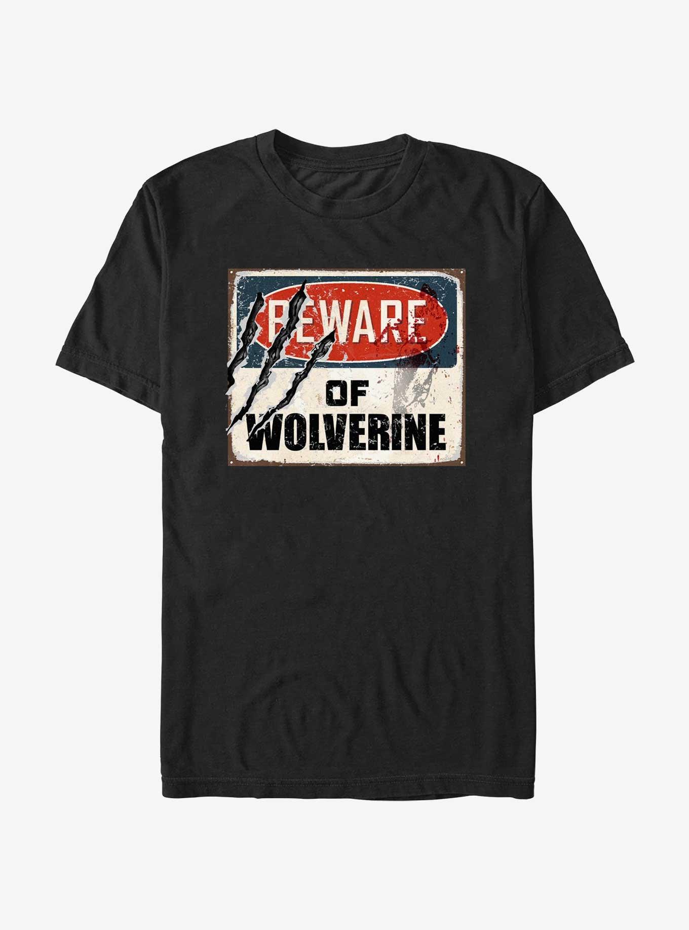 Marvel X-Men Beware Of Wolverine Sign T-Shirt, , hi-res