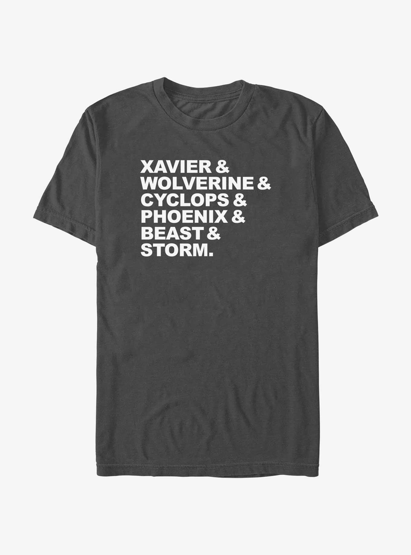 Marvel X-Men Character Name Stack T-Shirt, CHARCOAL, hi-res