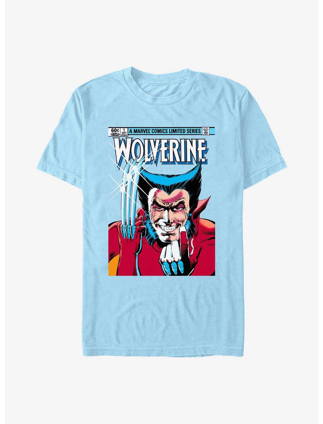 Marvel X-Men Wolverine First Issue Comic Cover T-Shirt, LT BLUE, hi-res