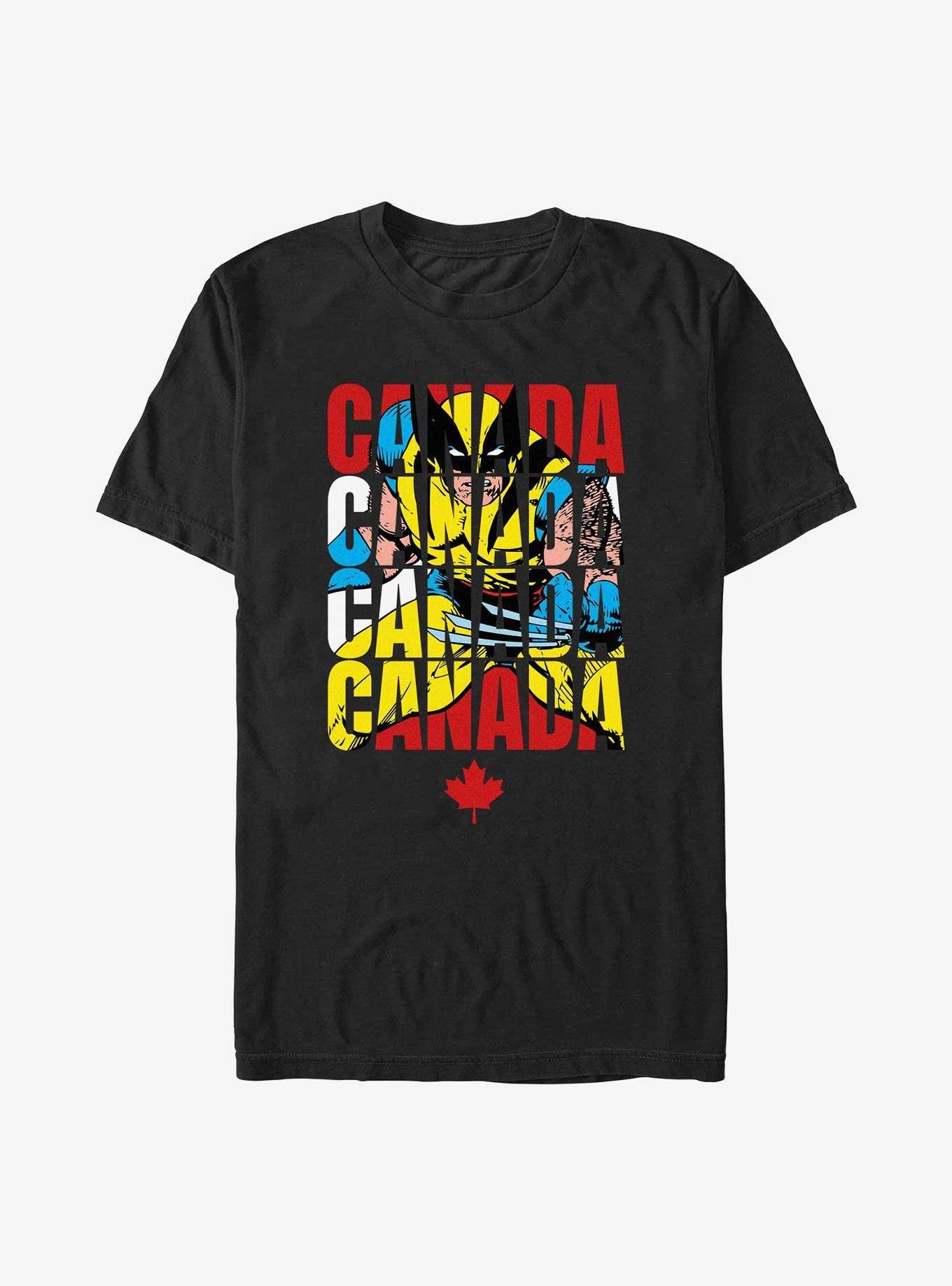 Marvel X-Men Wolverine Canada Fill T-Shirt, BLACK, hi-res