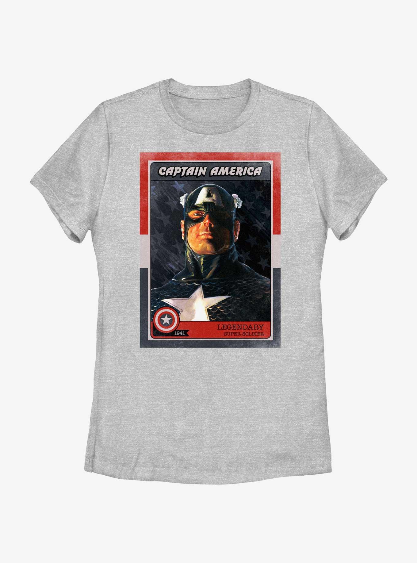 Marvel Captain America Bust Womens T-Shirt, ATH HTR, hi-res