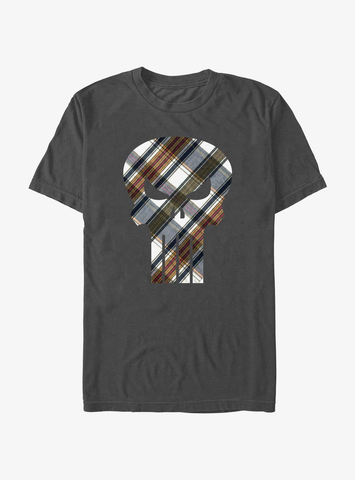 Marvel Punisher Plaid Logo  T-Shirt, , hi-res