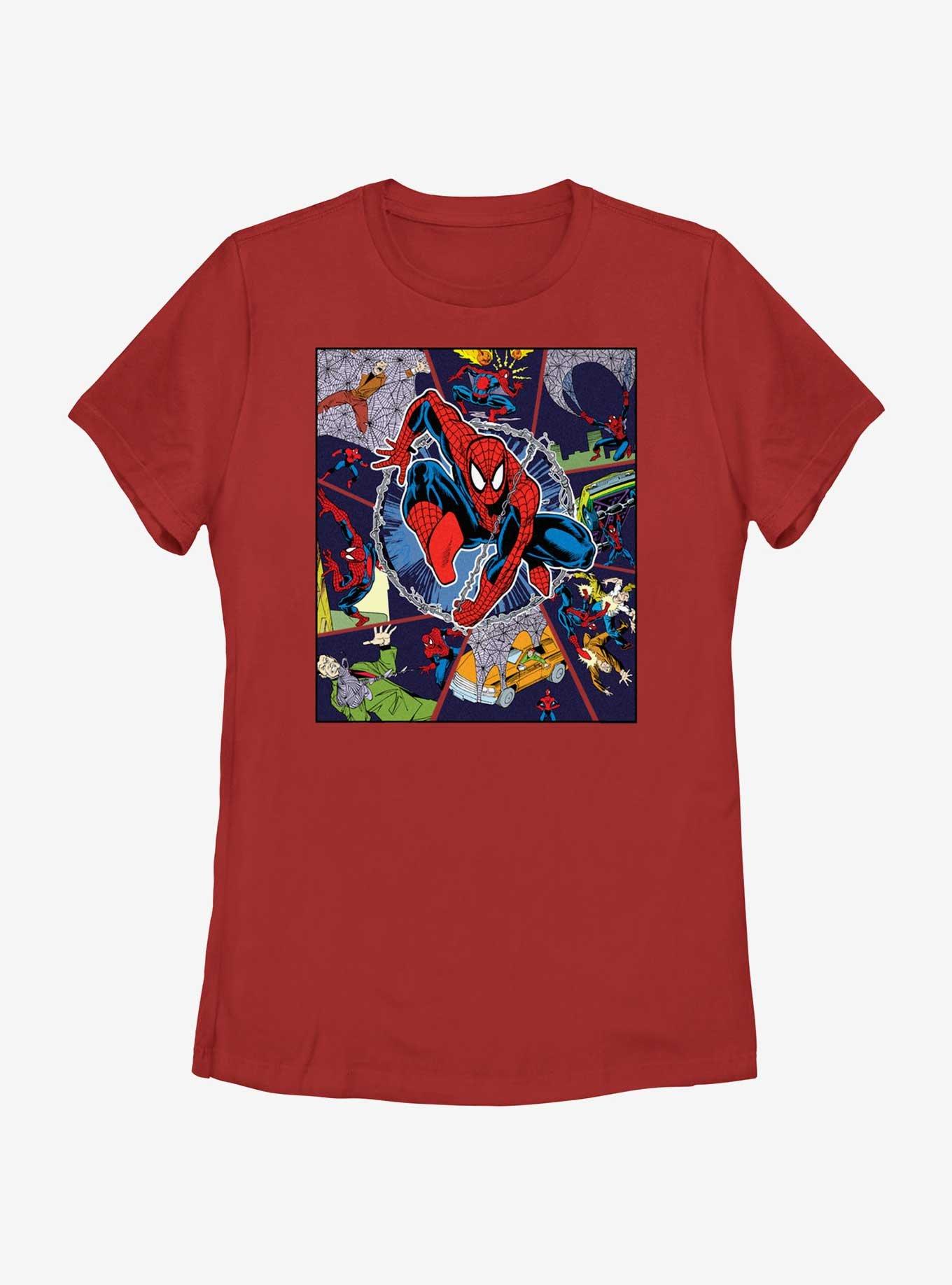 Marvel Spider-Man Comic Strip Collage Womens T-Shirt, , hi-res