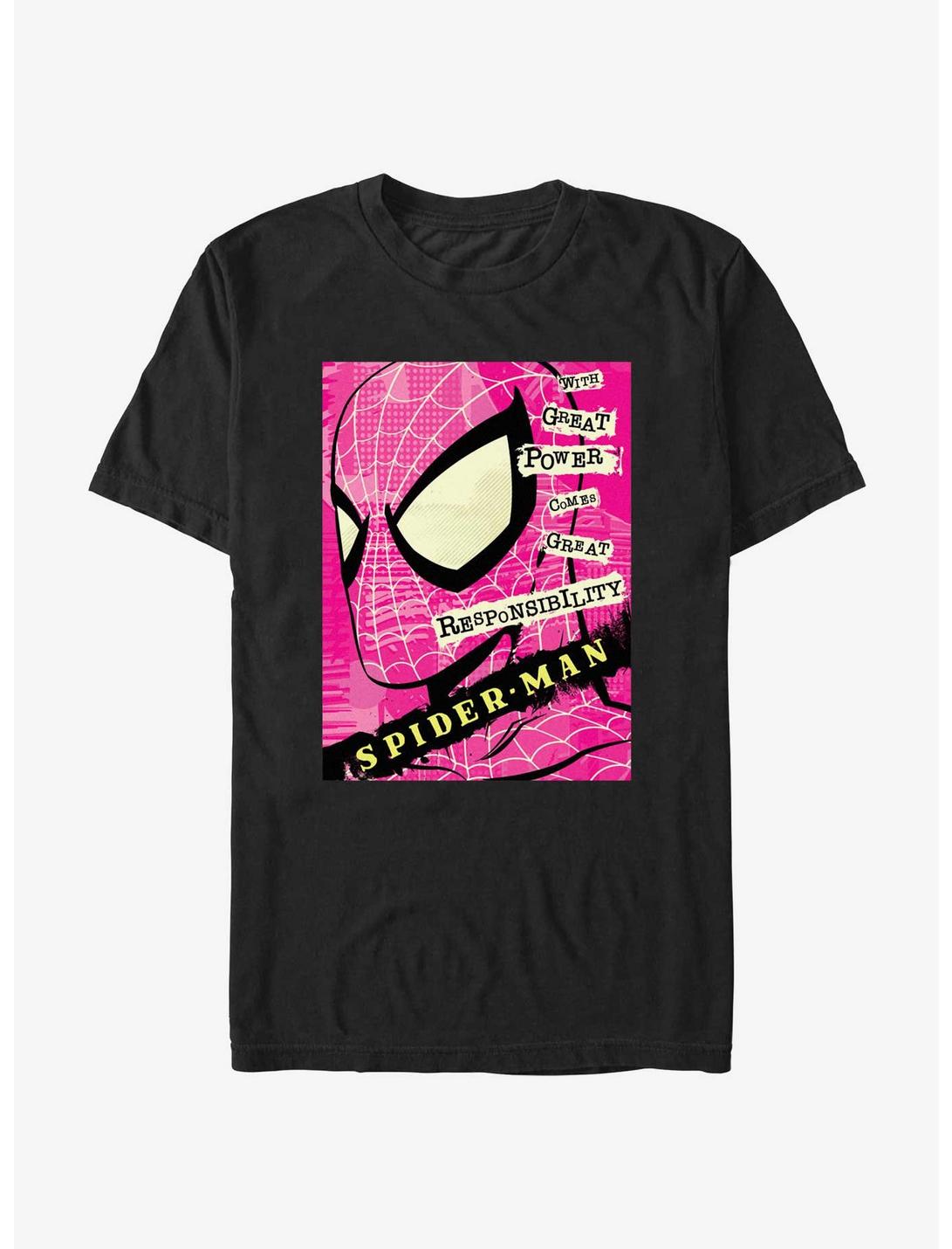 Marvel Spider-Man Power And Responsibility Quote T-Shirt, BLACK, hi-res