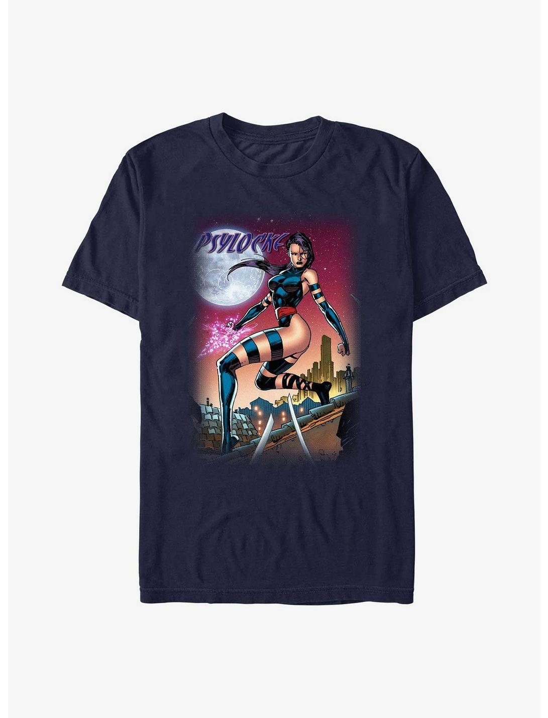 Marvel X-Men Psylocke Rooftop T-Shirt, NAVY, hi-res
