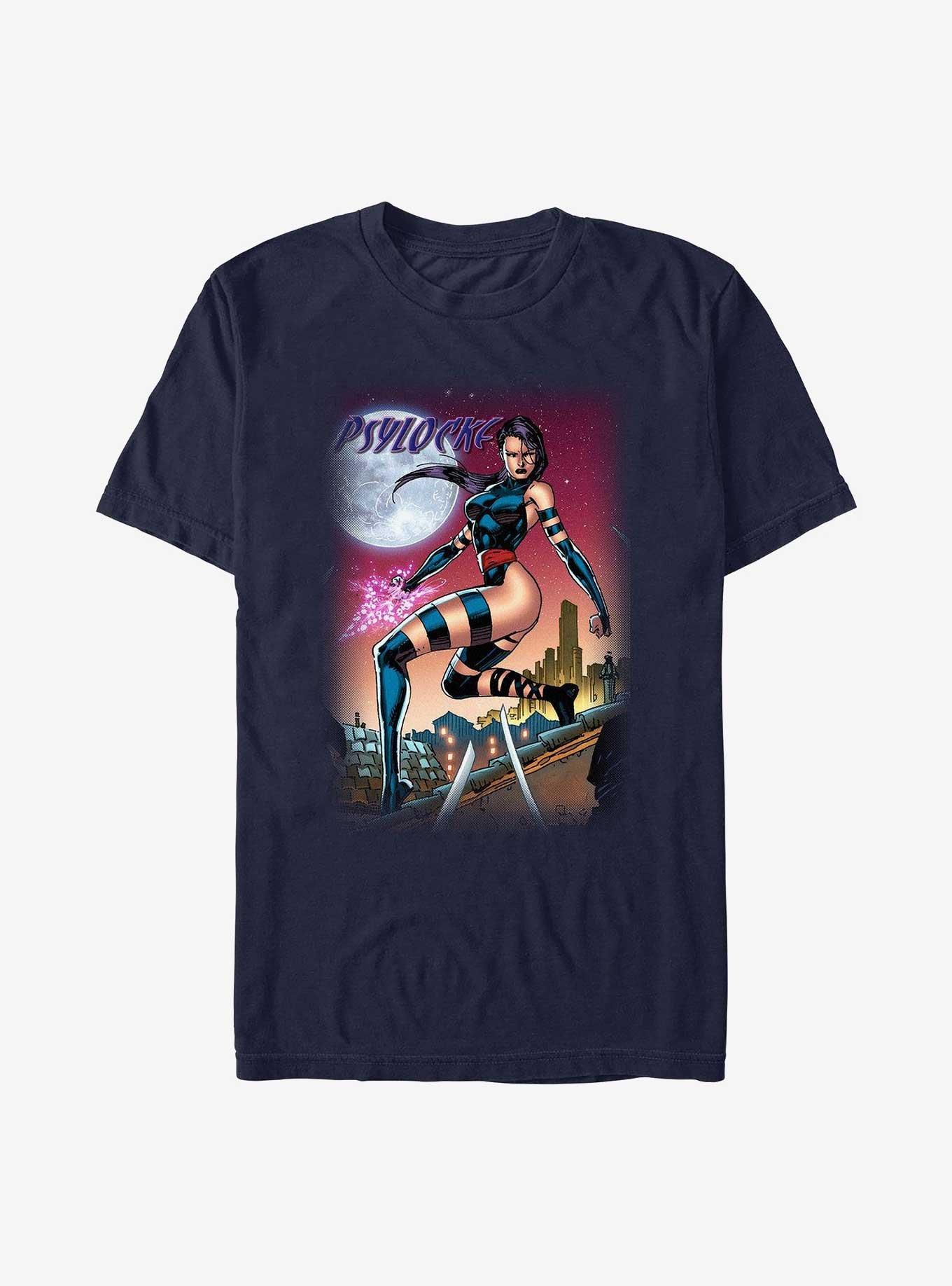 Marvel X-Men Psylocke Rooftop T-Shirt, NAVY, hi-res