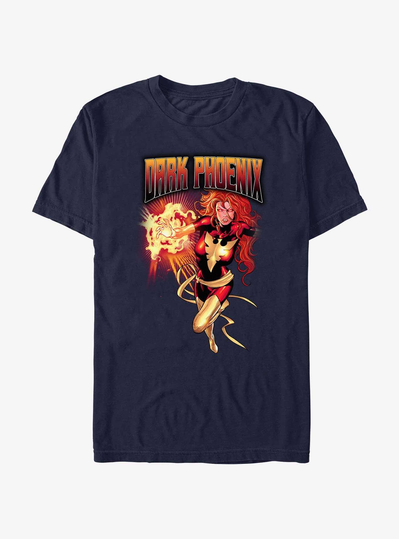 Marvel X-Men Dark Phoenix Fire Portrait  T-Shirt, NAVY, hi-res